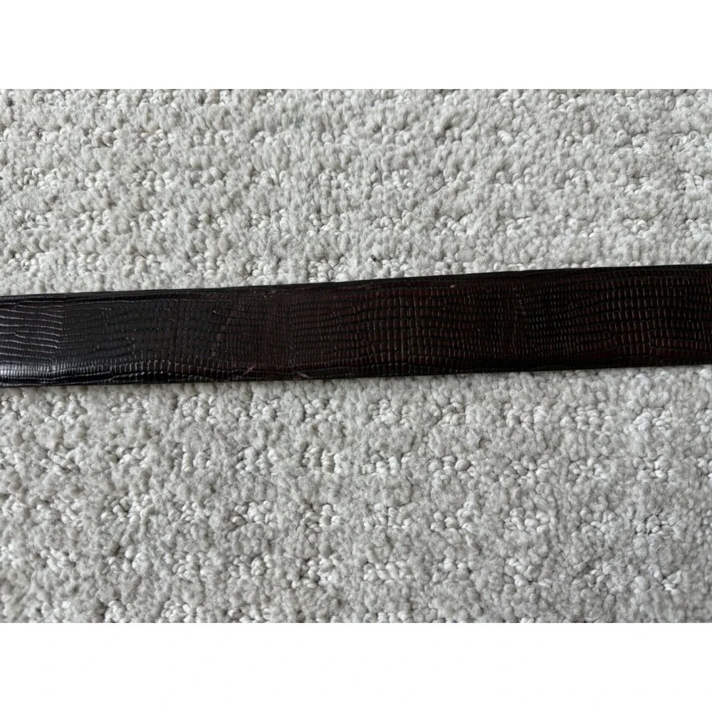 Martin Dingman Lizard Grain Italian Calfskin Leather Belt Sz 36 Handmade USA